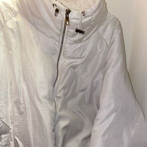 WHITE PUFFER CROPPED JACKET
